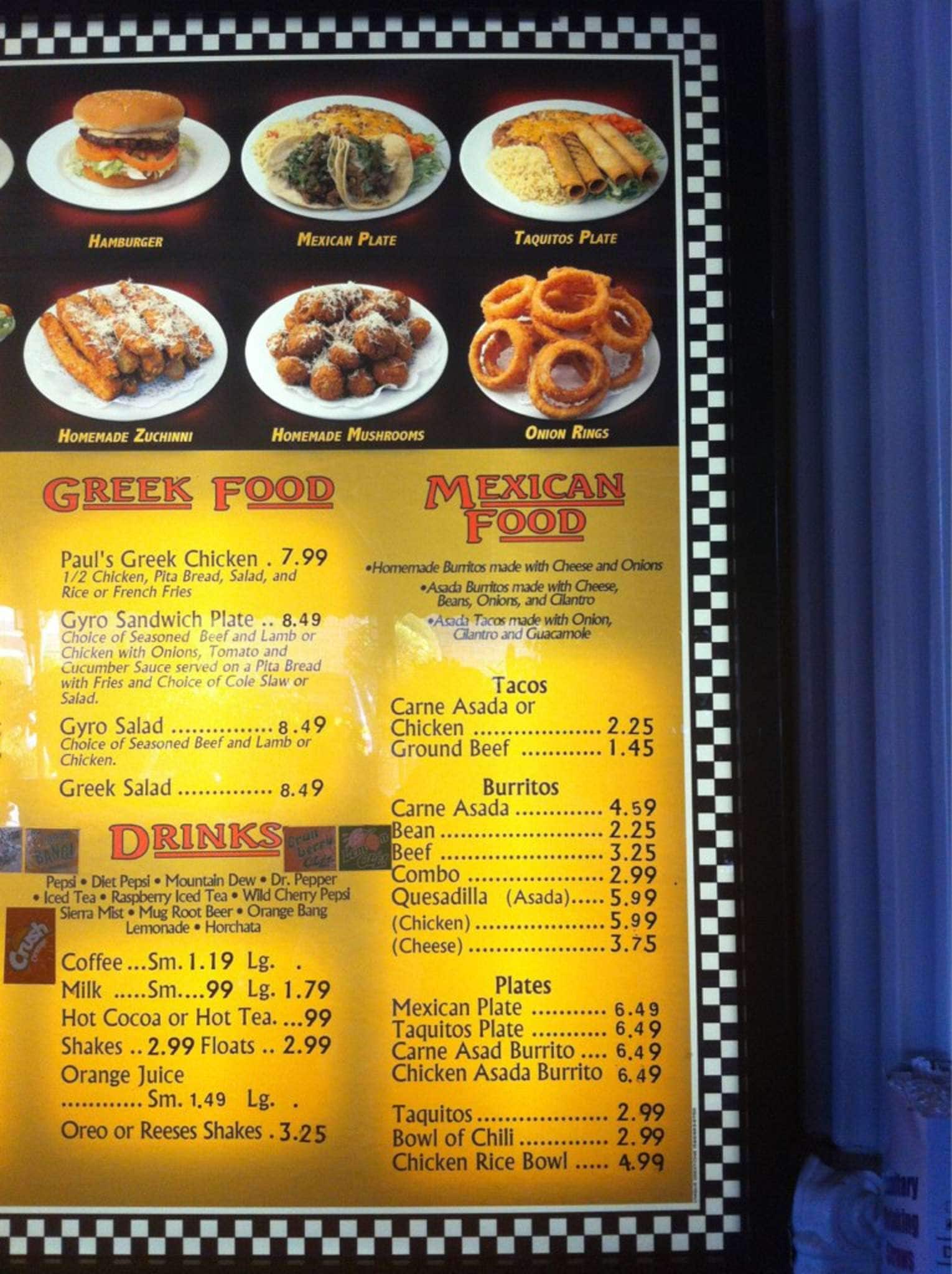 Menu at Paul's Place restaurant, Los Alamitos, Los Alamitos Blvd 2332