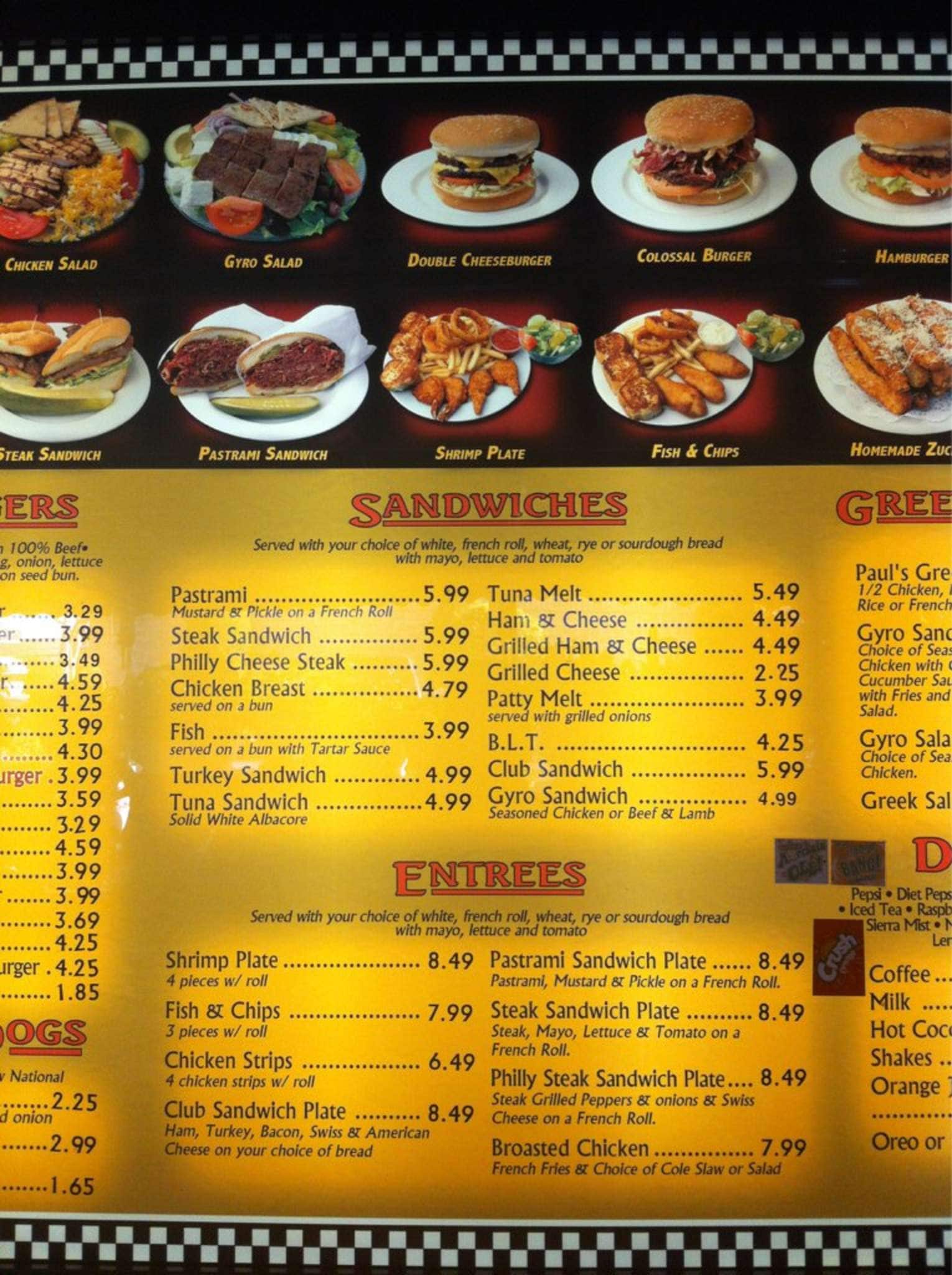 Menu at Paul's Place restaurant, Los Alamitos, Los Alamitos Blvd 2332