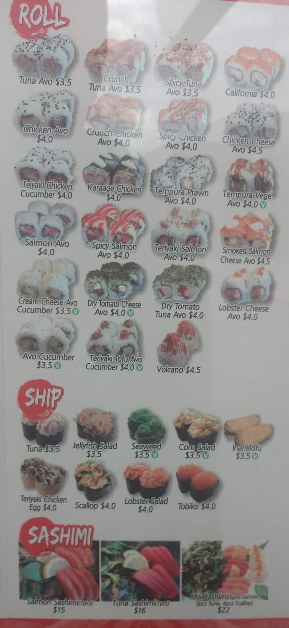 Menu at Awesome Sushi Train restaurant, Warner