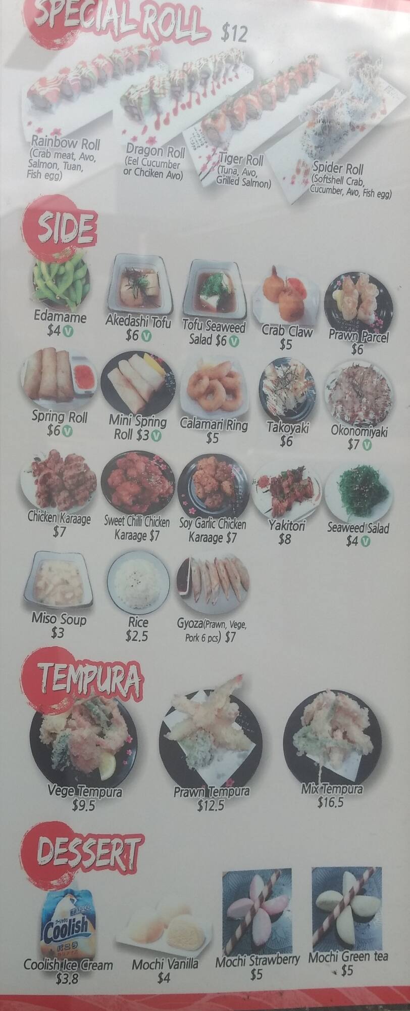 Menu at Awesome Sushi Train restaurant, Warner