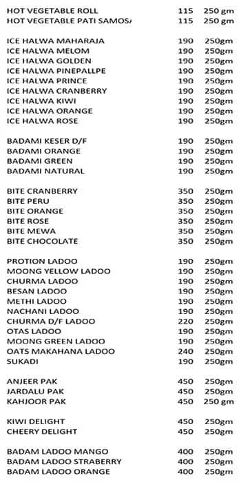 Menu of Apricot Foods, Borivali West, Mumbai