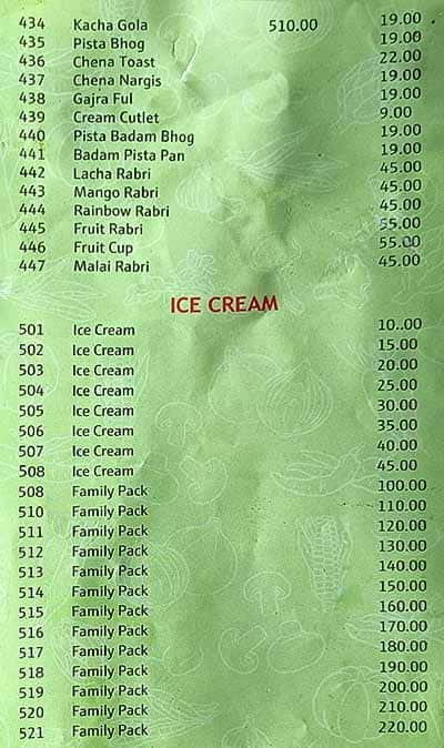 Gokul Restaurant menu