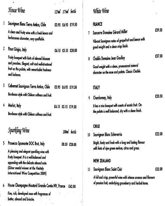 Tian Fu menu