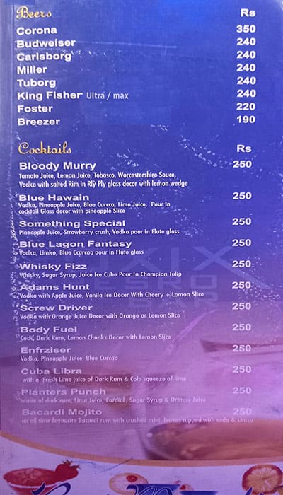 Hotel Rajmandir menu