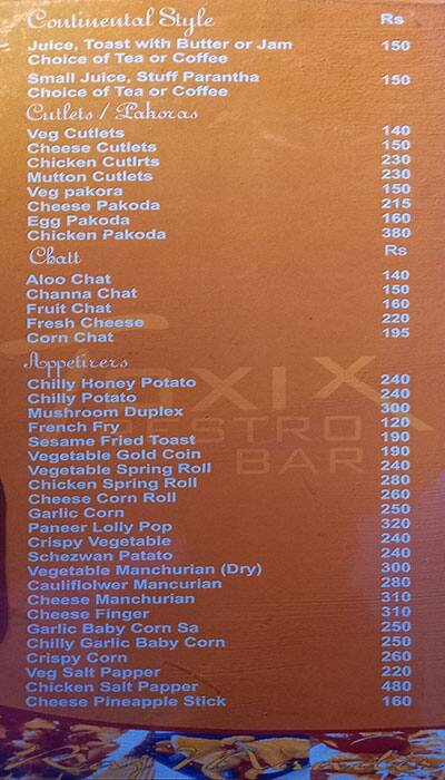 Hotel Rajmandir menu