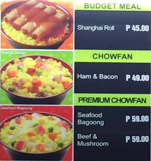 Rice in a Box Menu, Menu for Rice in a Box, Quiapo, Manila Zomato