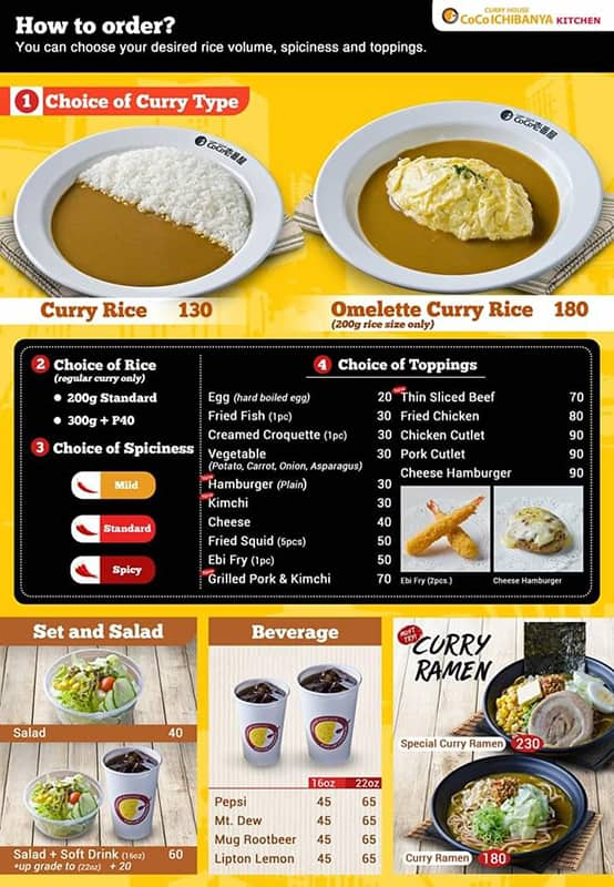 coco ichibanya menu pdf