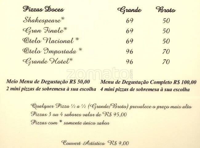 A Tal Da Pizza - Mário Ferraz cardápio