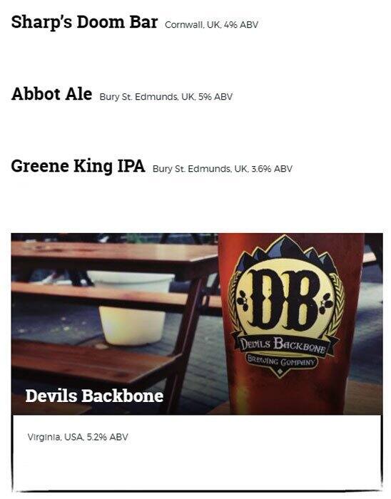 Menu at Spread Eagle pub & bar, Birmingham