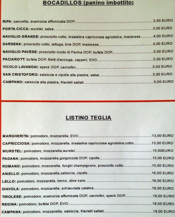 Menu di Paciarott 