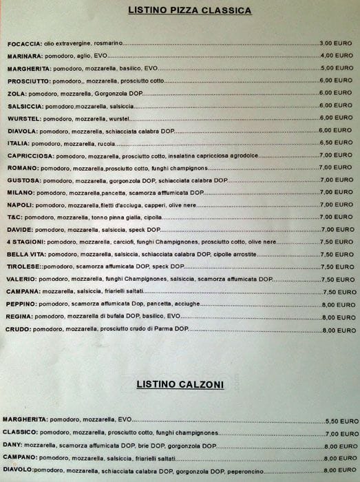 Menu di Paciarott 