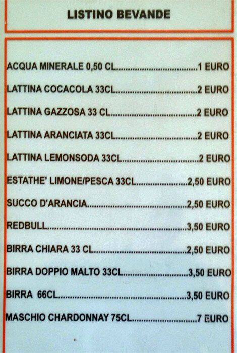 Menu di Paciarott 