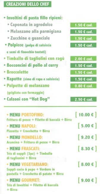 Menu di Freetto 