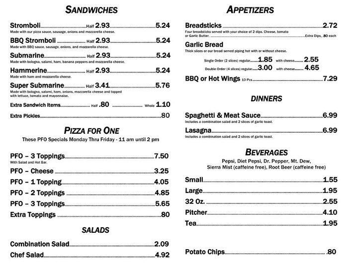 Pizza Pantry Menu Menu For Pizza Pantry Spencer Bloomington