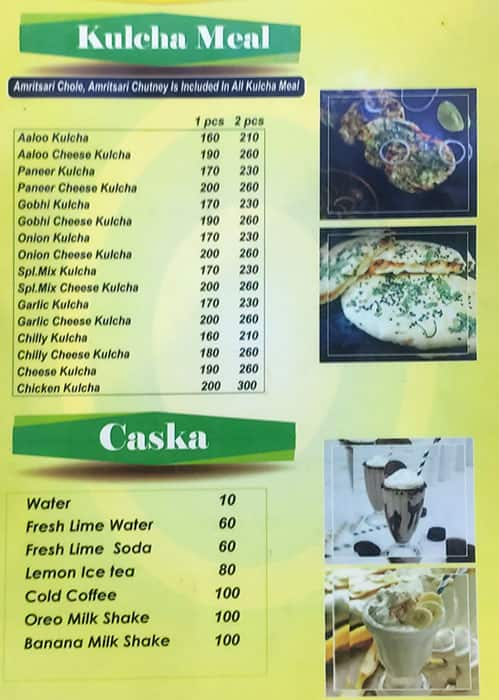 Menu of Kulcha Pajji, Juhu, Mumbai