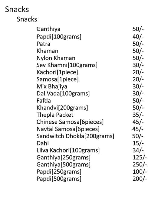 Laxmi Ganthiya Rath menu