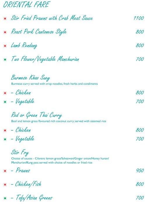 Laranja - Taj Cidade de Goa Heritage, Goa menu