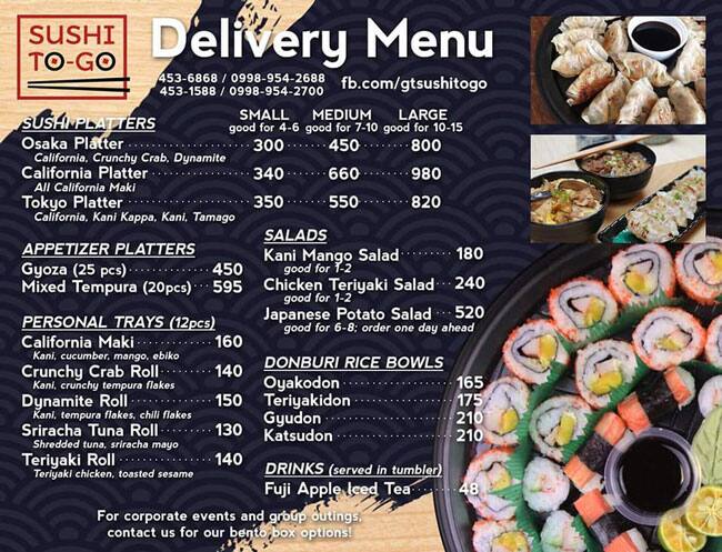 Menu for Sushi To Go, Project 