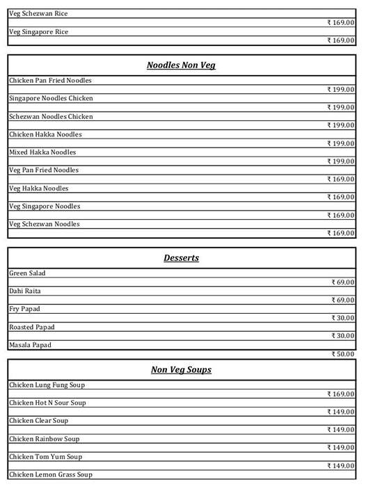Hindu Lunch Home menu