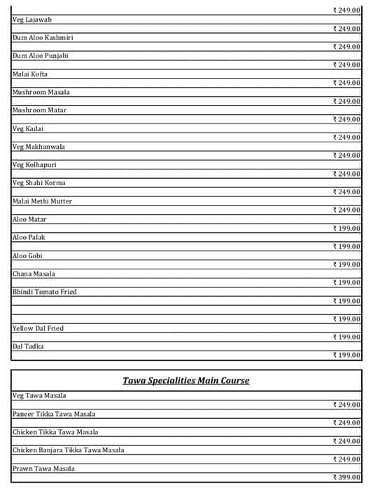 Hindu Lunch Home menu