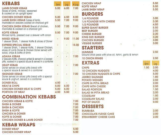 Kebab Express Menu, Menu for Kebab Express, Erith, London Zomato UK