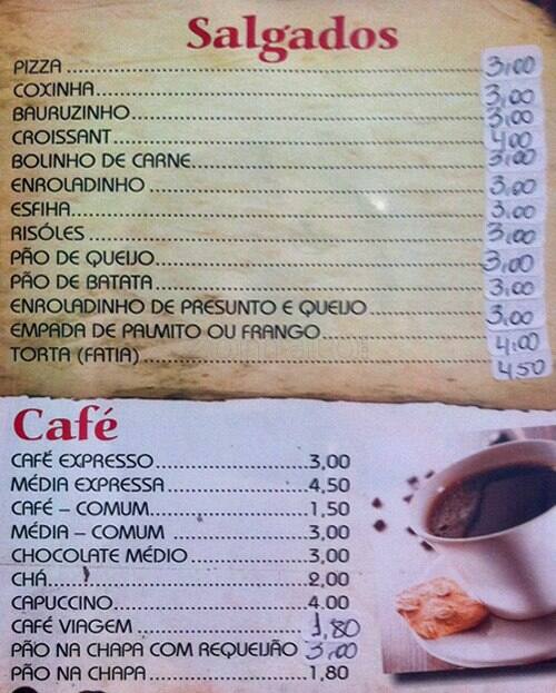 big Ipanema cardápio