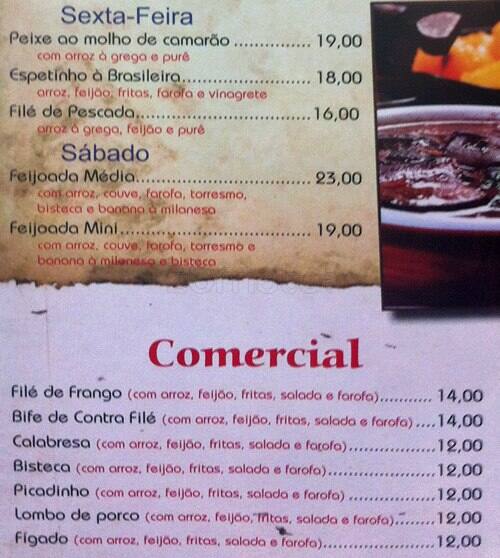 big Ipanema cardápio