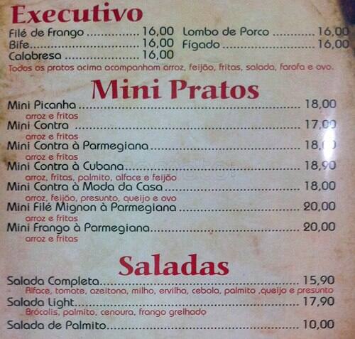 big Ipanema cardápio