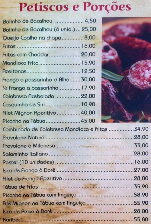 big Ipanema cardápio