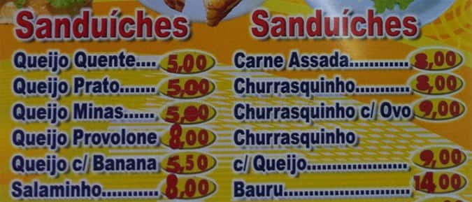 Torre de Belém cardápio