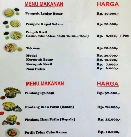 Pempek Cawan Putih Menu, Menu For Pempek Cawan Putih, Menteng, Jakarta ...