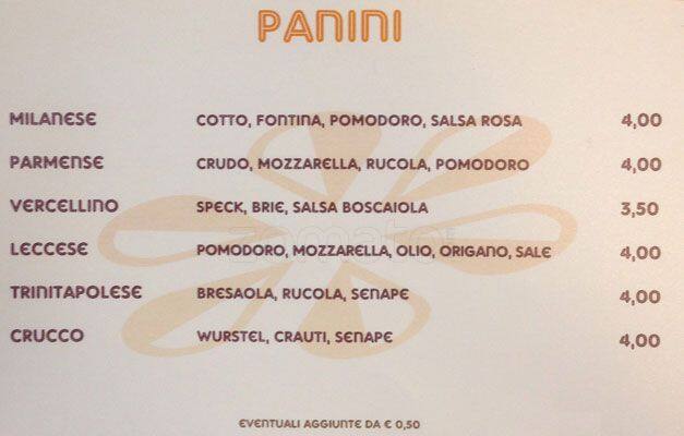 Menu di Carpe Diem Bar - Maxi Panini Milano 