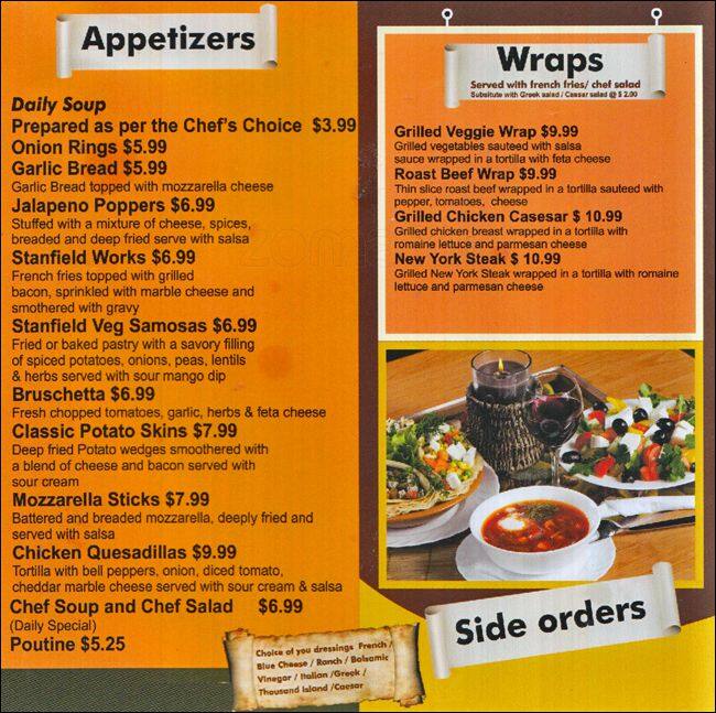 Stanfield Family Restaurant Menu Urbanspoon/Zomato