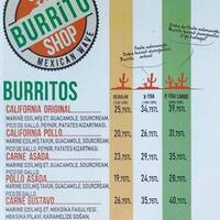 Burrito Shop A Istanbul Foto Del Menu Con Prezzi
