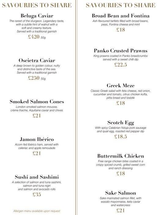 The Polo Bar The Westbury Hotel Menu Zomato UK