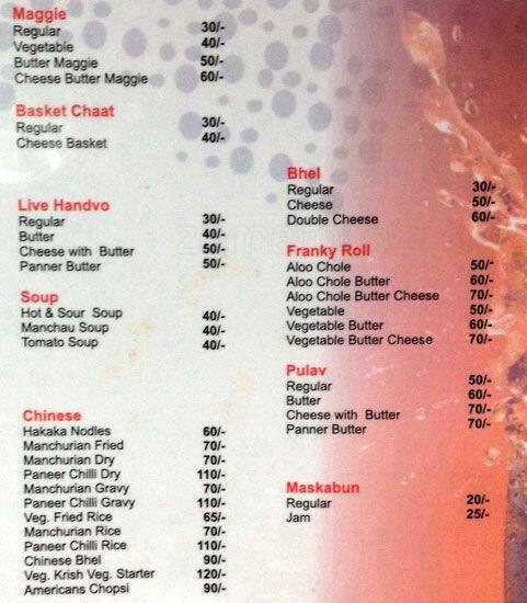 Bueno Fast Food menu