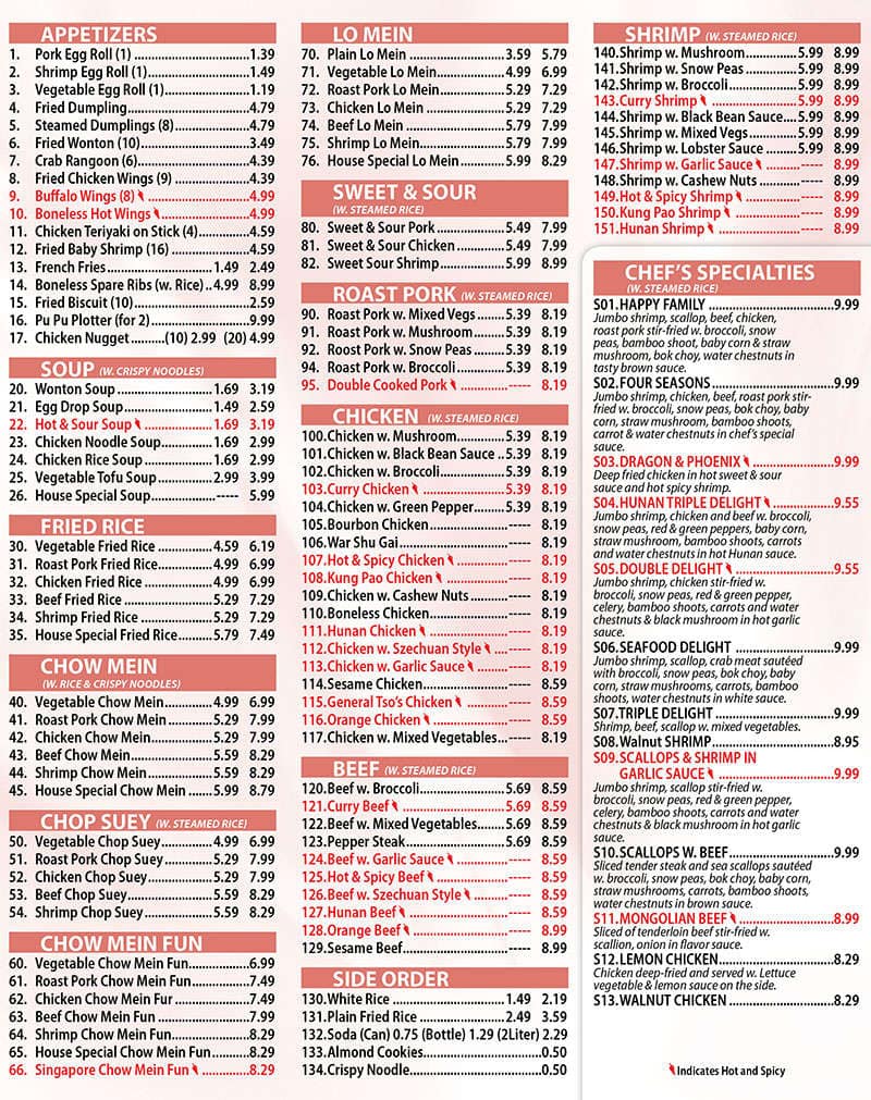 Happy Dragon Menu, Menu for Happy Dragon, Fishers, Indianapolis