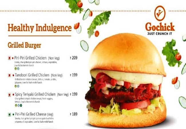 Menu of Gochick, Kalyan Nagar, Bangalore