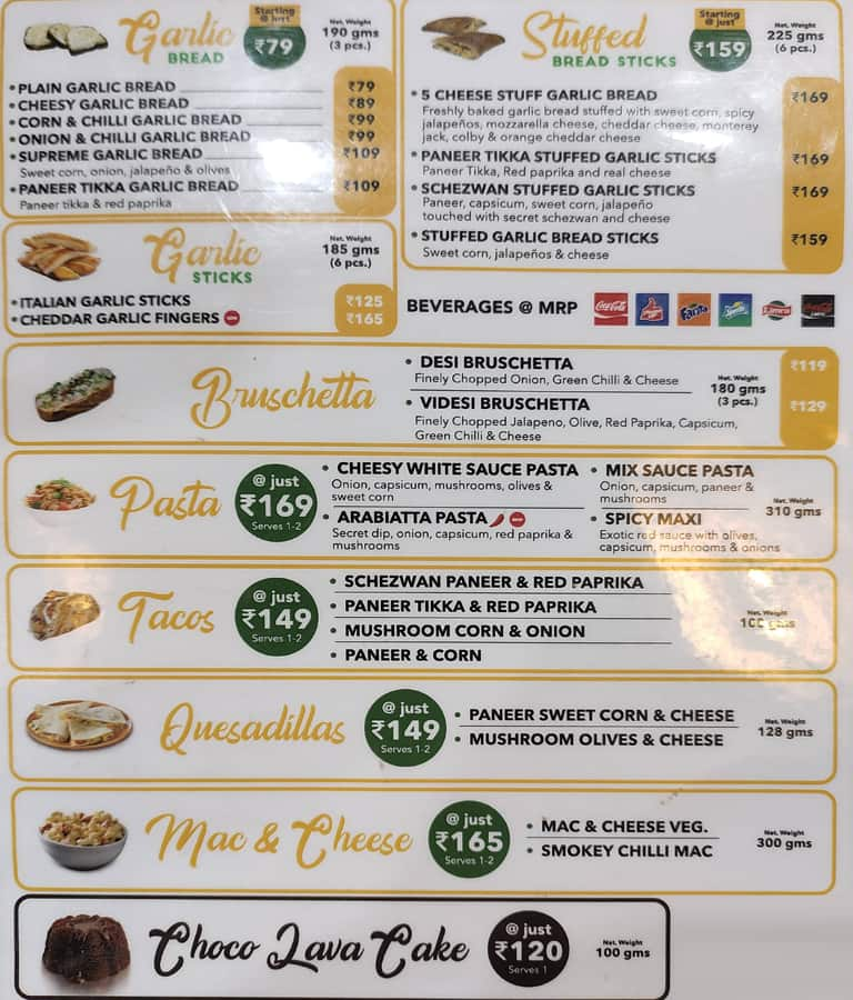 Menu of Martino'z Pizza, Bopal, Ahmedabad