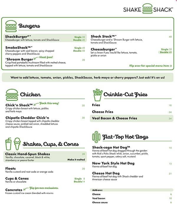 Shake Shack The Dubai Mall Menu Zomato