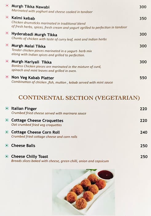 Gucchi menu