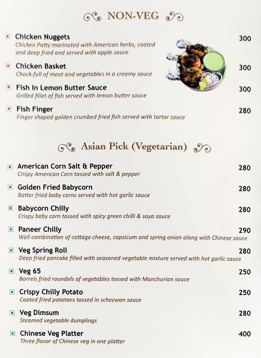 Gucchi menu