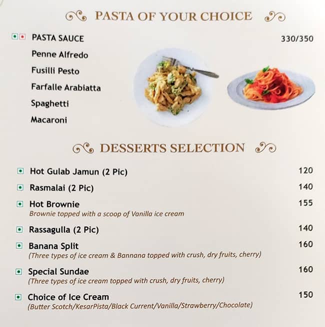 Gucchi menu