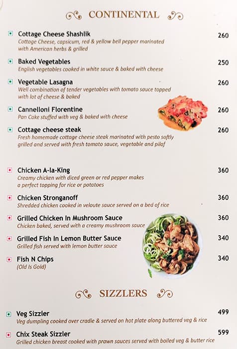 Gucchi menu