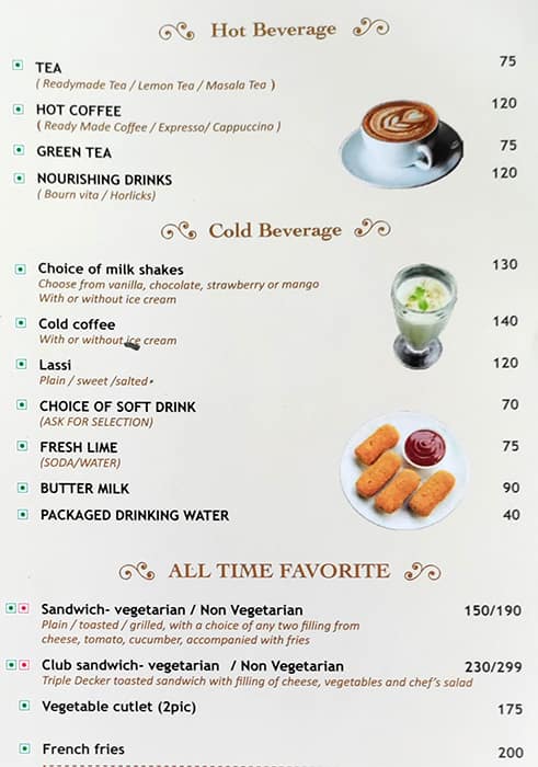 Gucchi menu