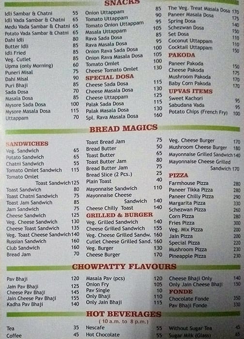 The Veg Treat II Menu, Menu for The Veg Treat II, Borivali West, Mumbai ...