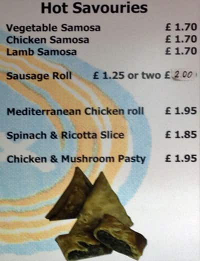 Snax menu
