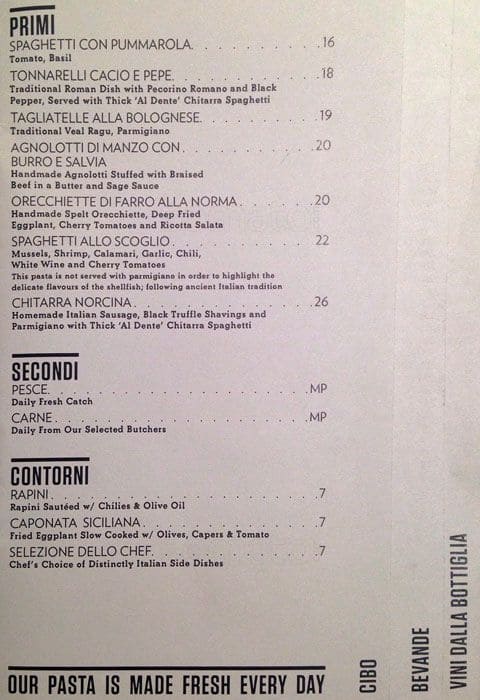 Bettola toronto menu place