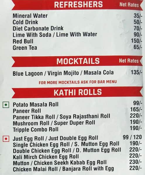 Nizam E Khaas menu
