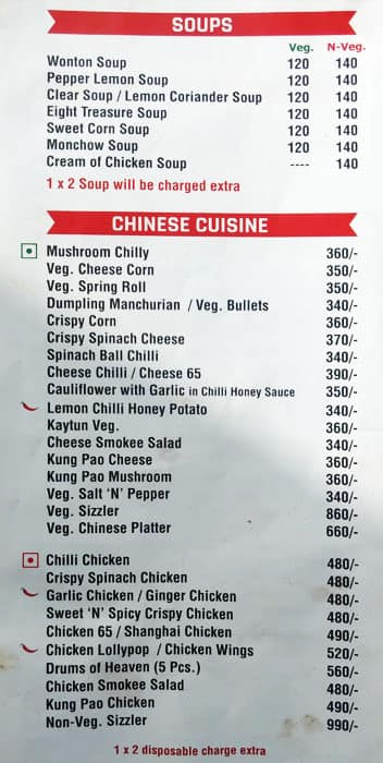 Nizam E Khaas menu